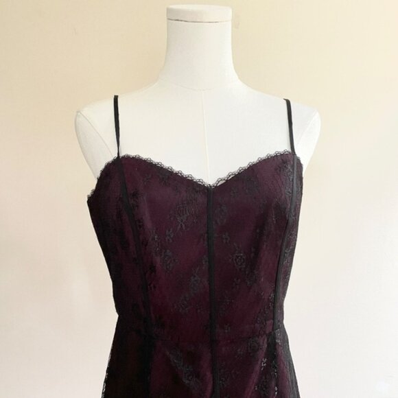 Fairy Grunge Lace Slip Dress Womens sz 8 Midi Sheer Overlay Y2K Whimsigoth BCB - Picture 2 of 12